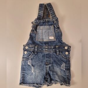 7 For All Mankind Jeans Denim  Short Overalls Shortalls Bibs Baby 24 Month
